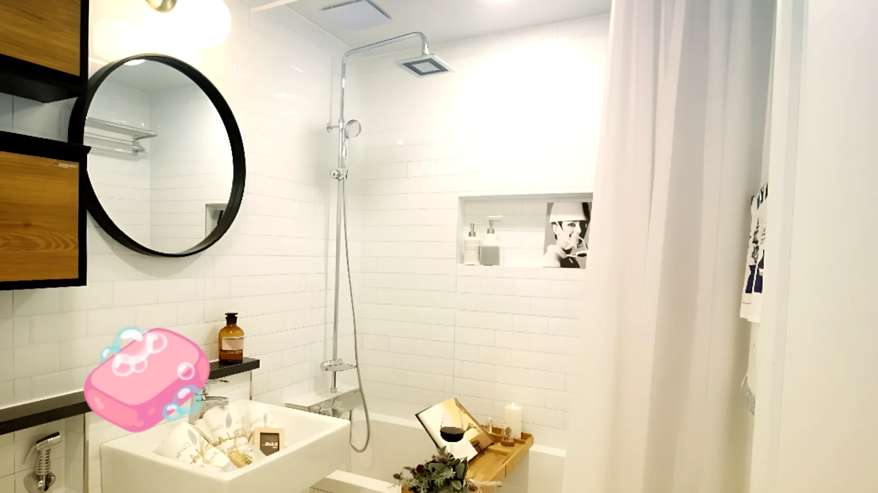 Eliminar moho y olor de cortina de baño"